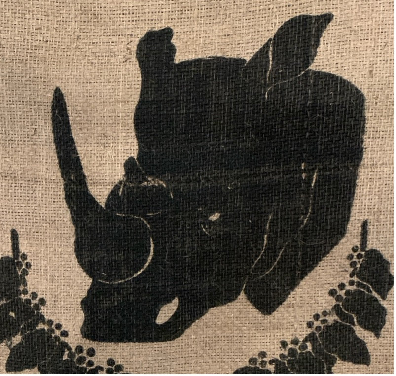 Indonesia coffee sack rhino design