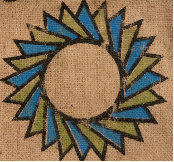 Costa Rica coffee sack geometric design