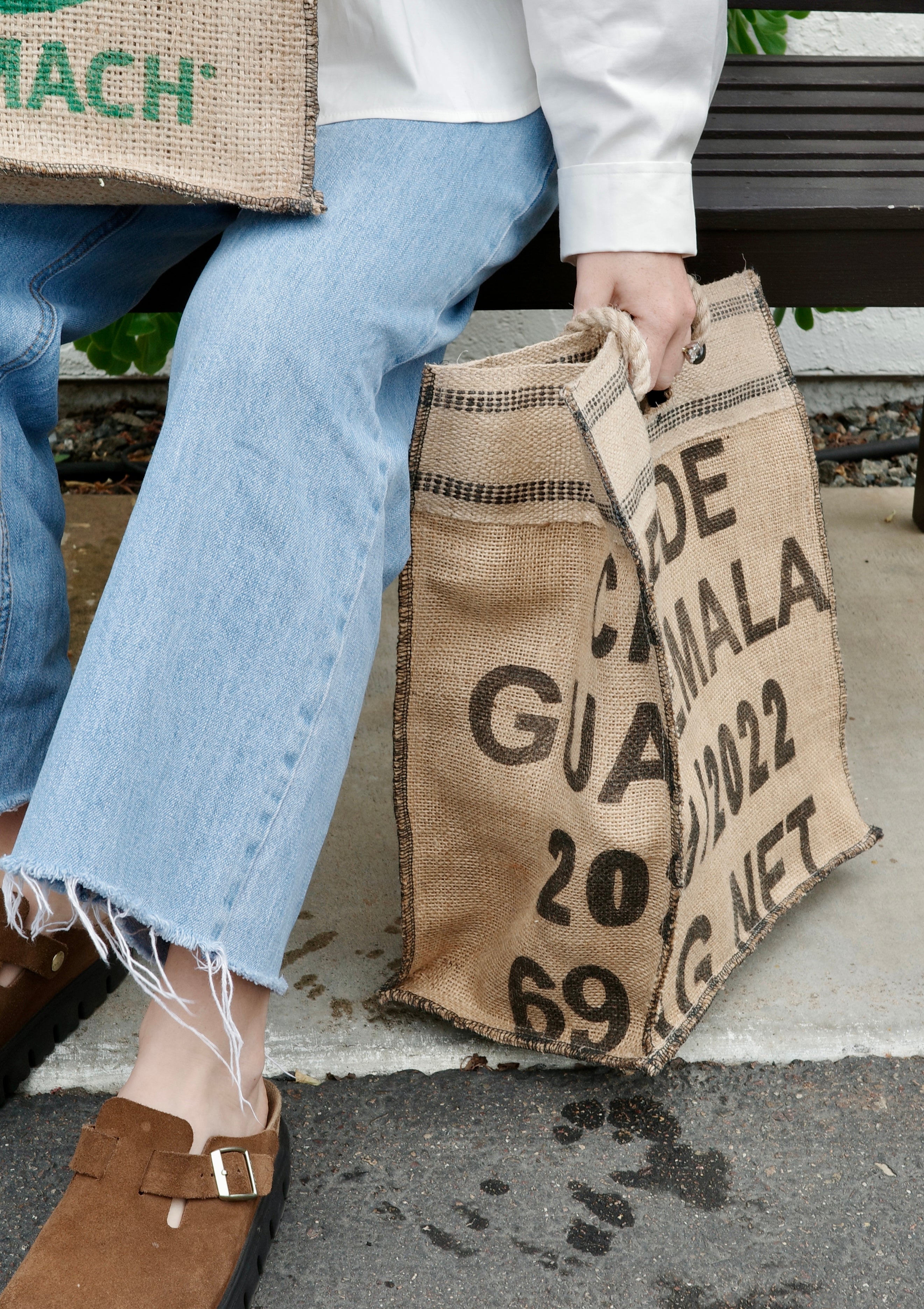 Custom Thread & Twine bags made from repurposed coffee sacks